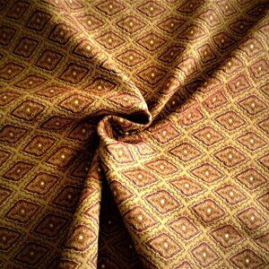 ROBERT ALLEN RED BROWN YELLOW DRAPERY FURNITURE UPHOLSTERY FABRIC 85" L 54" W